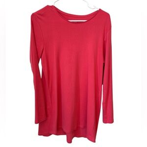 J.Jill Perfect Pima Cotton Tunic Women’s Medium Hot Pink Crew Neck